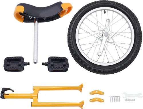 Miniatura 4 de Monociclo de rueda, bicicleta de una rueda con borde y pedales, monociclos de acero modernos para edades unisex de 10 a 60 años, entrenamiento
