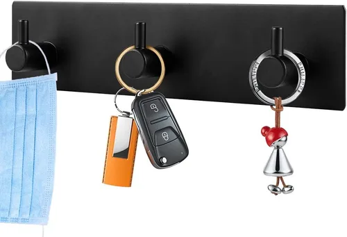 Picowe Soporte para llaves decorativo de pared, ganchos adhesivos de acero inoxidable, organizador de llaves para pared, gancho para toallas,