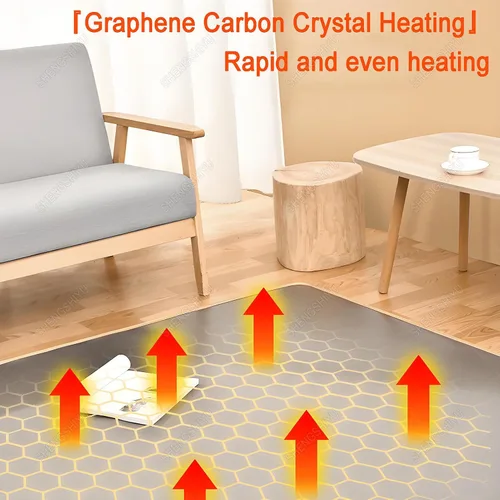 Miniatura 2 de Heated Carpet,Electric Floor Heating,Indoor Circulating Heat,Adjustable Temperature,Durables PVC,Creates a Warm Space for Family (100×100cm)