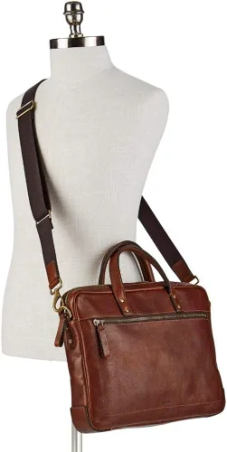 Miniatura 4 de Fossil Billetera plegable de cuero Quinn para hombre