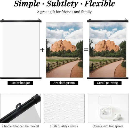 Miniatura 4 de Pósteres colgantes personalizados para pared, añade tu propio texto personalizado, imagen de texto personalizado, pintura de pergamino colgante