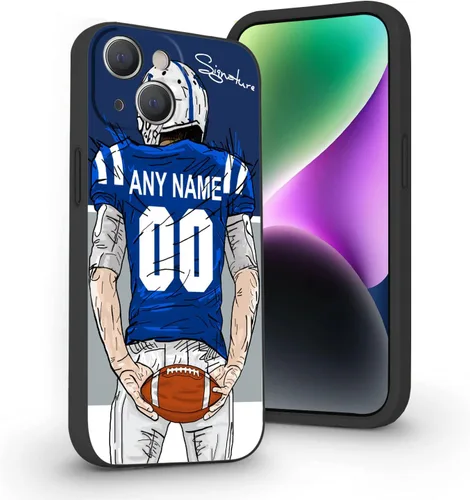 Miniatura 36 de Funda de fútbol personalizada con nombre y número para iPhone17 Air 16 15 Pro Max 14 13 Mini 12 11 Xs Max Xr SE3 8 7 6 Plus, silicona líquida