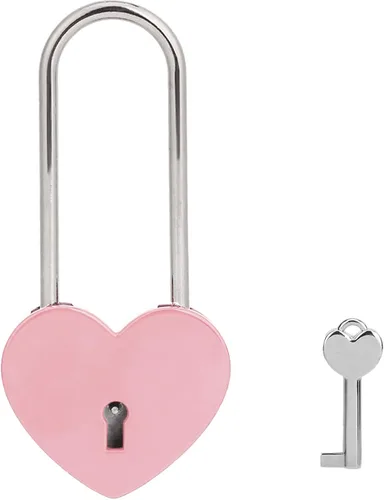 Miniatura 19 de Love Lock - Candado de corazón, 1.969 in, 3.5 pulgadas, pintura de goma, color rojo, con llave para valla, puente, amantes, boda, aniversario