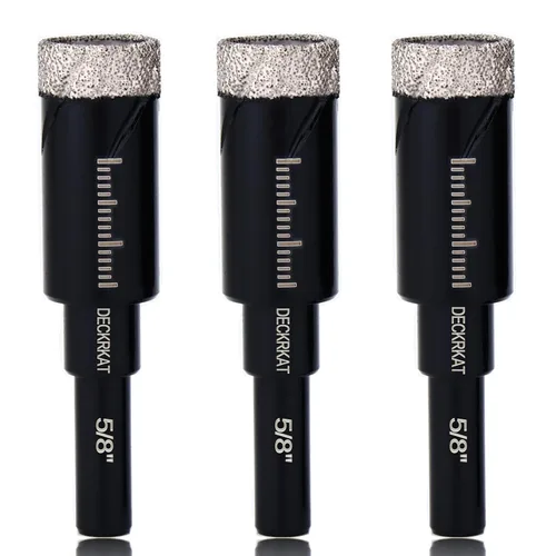 Miniatura 2 de 3 paquetes de brocas de diamante seco de 5/8" 14mm con soldadura al vacío, sierras de agujero de diamante para azulejos de granito, cerámica
