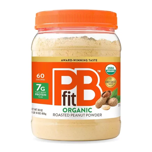 Miniatura 8 de PBfit Polvo de mantequilla de maní orgánico de 8 onzas, maní en polvo para untar de maní prensado asado real, 7 g de proteína 7% DV, sin gluten, 60