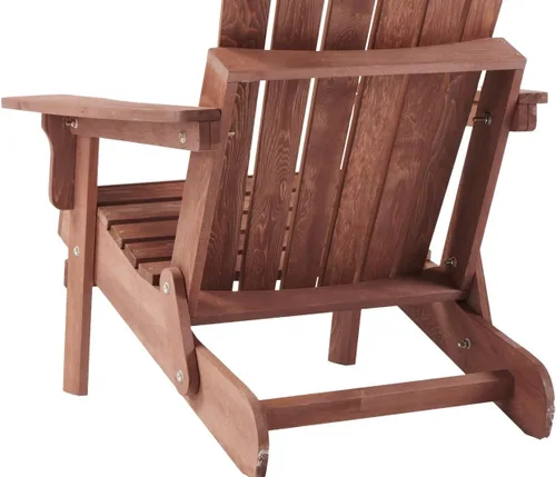 Miniatura 9 de Silla Adirondack plegable, silla de patio de madera de capacidad de 330 libras con acabado a base de agua, sillas de salón de exteriores de 34 x 29