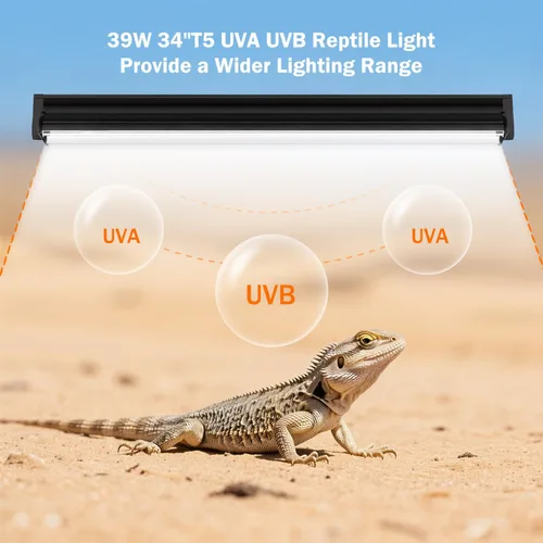 Miniatura 4 de Lámpara T5 10.0 UVB para reptiles, 39 W, 34 pulgadas, T5 UVA/UVB Bombilla fluorescente para dragón barbudo, tortuga, leopardo Gecko, lagartos