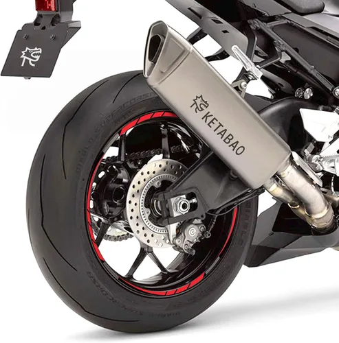 Miniatura 9 de KETABAO Calcomanías adhesivas de llanta de 17 pulgadas a rayas S01 compatibles con YZF R6 R1 MT 03 125 09 07 10 Tracer 700 FZ25 (azul)