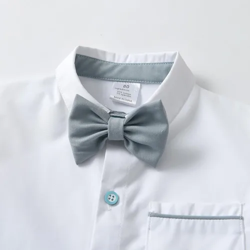 Miniatura 4 de Boarnseorl Conjunto de pantalones cortos, camisa + pantalones cortos + corbata de moño + tirantes