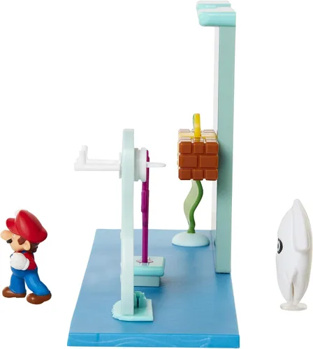 Miniatura 6 de Super Mario Juego submarino con pieza ambiental interactiva, figura articulada de Mario de 2.5 pulgadas y figura de calamar Blooper. Colecciona