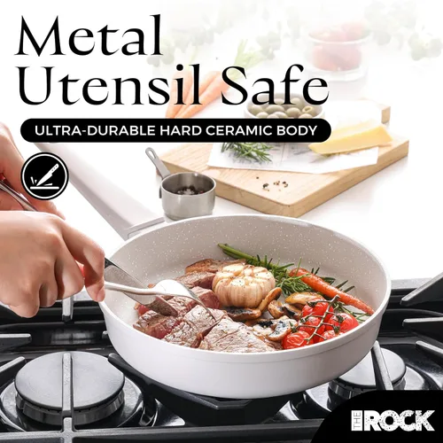 Miniatura 6 de THE ROCK SOHO - Sartén antiadherente de cerámica de 8 pulgadas, no se pega, nunca se deforma, dura más tiempo, sartén no tóxica con mango resistente