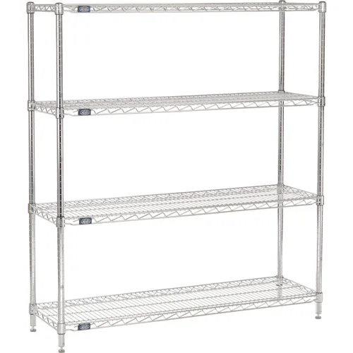 Miniatura 17 de Nexel 14" x 42" x 63", unidad de estantería de alambre ajustable de 4 niveles, estante de almacenamiento comercial con certificación NSF, acabado