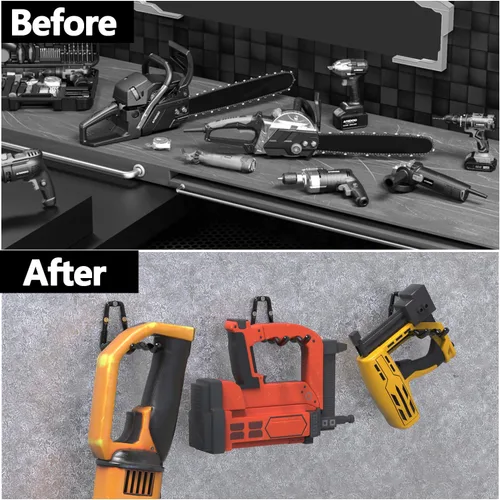 Miniatura 7 de 3-H Ganchos de garaje súper resistentes, paquete de 6 ganchos de pared de garaje de construcción de una sola pieza, colgador de garaje y organizador