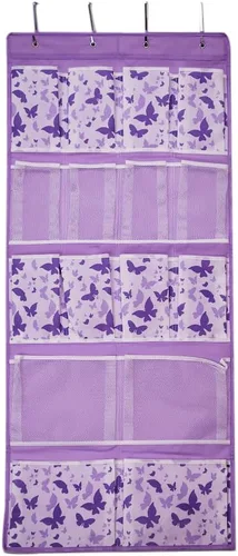 Organizador de almacenamiento colgante de 16 bolsillos para colgar sobre la puerta con 4 tipos de bolsas para zapatos, calcetines, sombreros, ropa