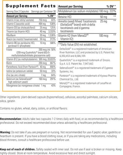Miniatura 2 de Integrative Therapeutics ProThrivers Wellness Multivitamínico - Incluye vitamina A, C y B12 - Suplemento multivitamínico con minerales incluidos