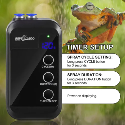 Miniatura 5 de REPTI ZOO Humidificador de reptiles, mini sistema de nebulización automática para terrarios de reptiles, sistema de pulverización de selva tropical