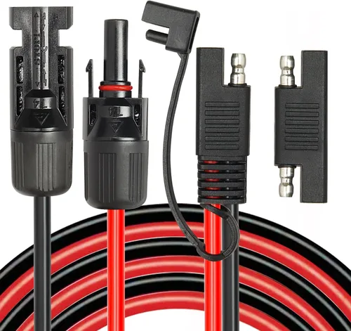MOOKEERF Cable Adaptador de Panel Solar a SAE - Cable de Extensión Solar de 10FT 10AWG para Kit de Cargador de Batería de Panel Solar RV Caravana