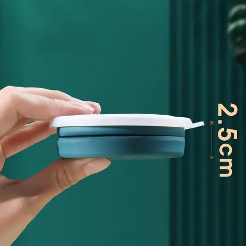 Miniatura 3 de Taza plegable de silicona portátil con cordón, tazas plegables resistentes al calor de 10.8fl oz con tapa, taza de viaje plegable para beber, taza