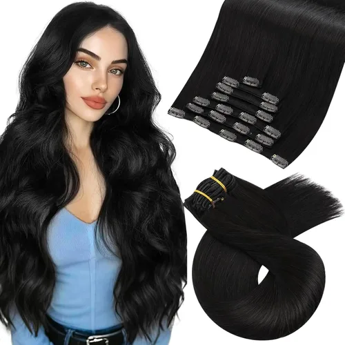 Miniatura 16 de Moresoo Extensiones de cabello humano Remy con clip, color rubio platino, extensiones de cabello humano real de doble trama, color rubio #60, 18