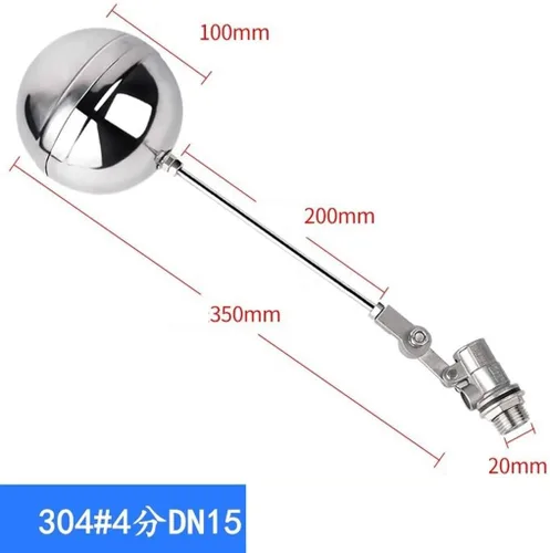 Miniatura 3 de 1pcs 1/2inch 3/4inch 1inch Stainless Steel Adjustable Float Valve For Water Tank Float Ball Automatic Water Level Control(1/2inch)