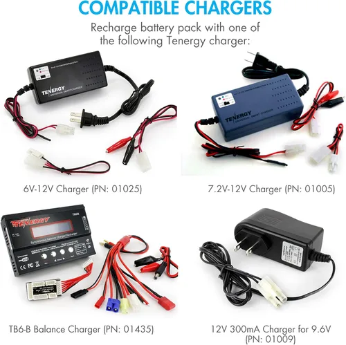Miniatura 5 de Tenergy Paquete de batería de 7.2V para coche RC, paquete de batería plana NiMH de 6 celdas de alta capacidad de 3800mAh, batería de repuesto