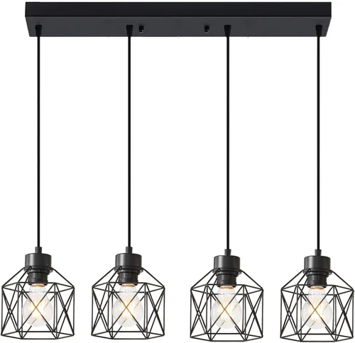 Miniatura 8 de Lámparas colgantes de 3 luces, iluminación colgante de estilo granja, candelabro de comedor, lámpara colgante industrial para isla de cocina
