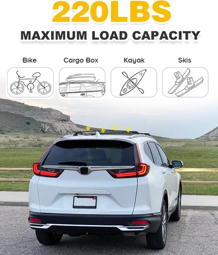 Miniatura 6 de Barra transversal de 220 libras para Honda CR-V CRV 2017-2022 con rieles de techo empotrados, barra de carga, barra transversal, accesorios