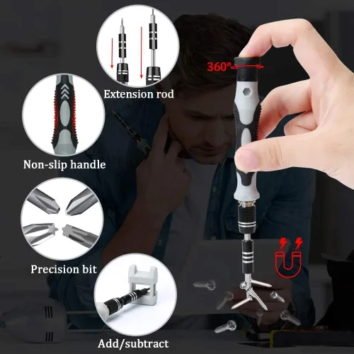 LIFEGOO Juego de destornilladores de precisión 138 en 1 pequeño juego de destornilladores magnéticos con funda, kit de herramientas de reparación