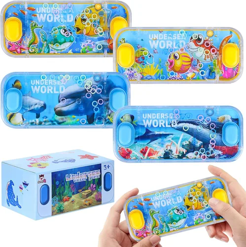 Miniatura 9 de SevenQ - Juegos de agua portátiles, 4 paquetes, tema de dinosaurios, juego de lanzamiento de anillos de agua, juguete acuático, juego de anillos