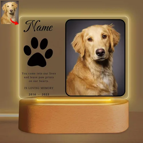 Miniatura 11 de Lámpara Nocturna Personalizada de Recuerdo para Mascotas, Lámpara de Noche de Simpatía, Lámpara de Acrílico Personalizada con Foto, Placa de Foto