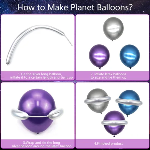 Miniatura 9 de Suministros de fiesta de galaxia, incluye telón de fondo de cumpleaños de galaxia espacial, platos, servilletas, vasos, mantel, globos, globos
