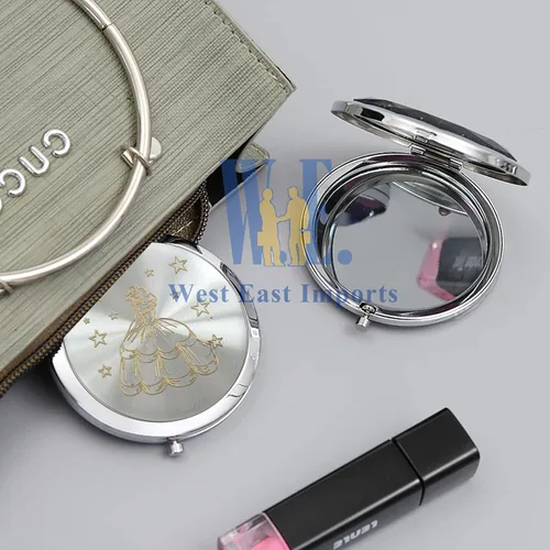 Miniatura 3 de WE Recuerdos de espejo compacto de Cenicienta personalizados (12 piezas) Rosa - Quinceañera/Sweet 15/Cumpleaños/Regalos para invitados