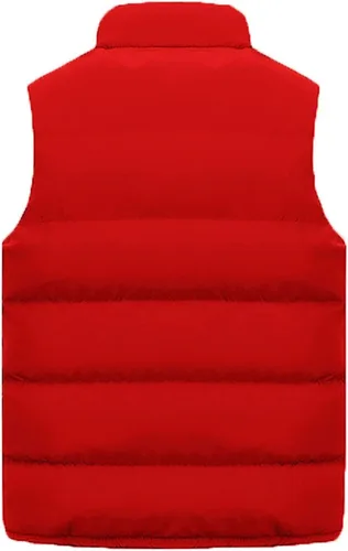 Miniatura 12 de WENKOMG1 Chaleco con capucha con doble cremallera para hombre, abrigo de color sólido, abrigo cálido y grueso, sin mangas, chaqueta suelta