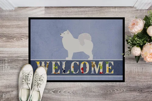 Miniatura 2 de Caroline's Treasures BB5563MAT Samoyed - Felpudo de bienvenida de 18 x 27 pulgadas, para interiores y exteriores, para entrada, antideslizante