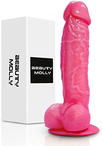Superior - Consolador anal realista para el pene con ventosa de 7 pulgadas, juguetes sexuales para adultos, color rosa