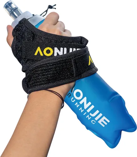Miniatura 31 de TRIWONDER Botella de agua de mano para correr, Quick Grip Chill Botella de agua suave de mano de 17 onzas con correa de mano, paquete de Botella