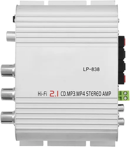 Miniatura 7 de Mini amplificador de potencia de audio estéreo HiFi 2.1, amplificador digital profesional para automóvil o hogar, plateado