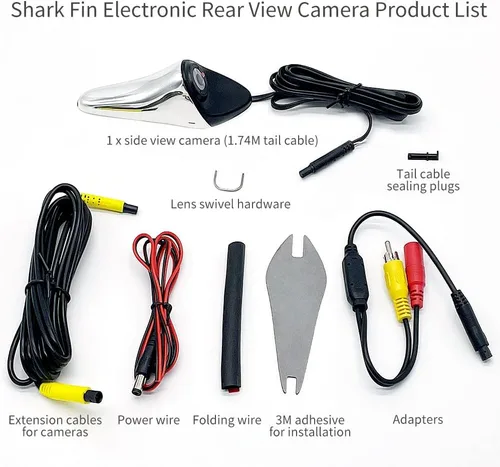 Miniatura 8 de CVBS Signals Cámara de punto ciego Cámara de visión lateral del coche IP68 impermeable 120 grados gran angular vista lateral espejo kit gris oscuro