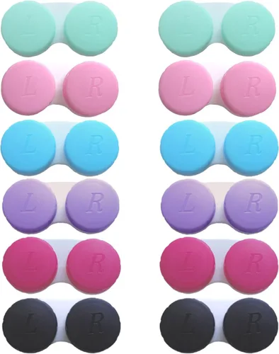 Miniatura 8 de Paquete de 12 fundas para lentes de contacto, caja de soporte para lentes de contacto, kit de almacenamiento en remojo