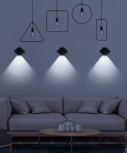 Miniatura 10 de Luz de pared con sensor LED, lámpara de pared LED recargable inalámbrica con detector de movimiento, luces de gabinete, lámparas de noche