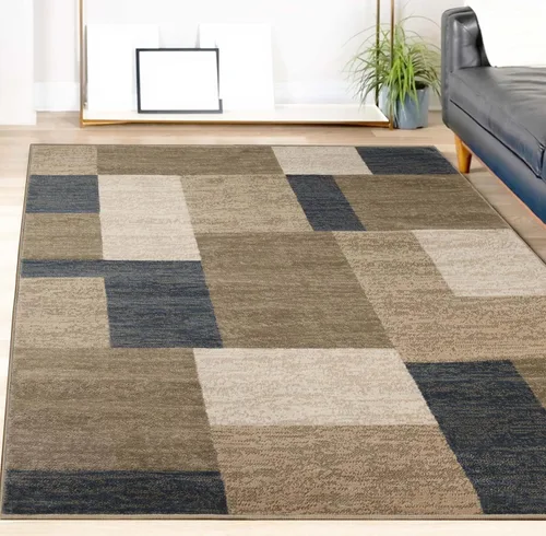 Miniatura 19 de Superior alfombra de área de la colección diseñador Clifton, 8 mm de altura de apilado, con respaldo de yute, diseño geométrico contemporáneo, Beige
