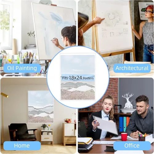 Miniatura 4 de Paquete de 5 protectores de póster de 18 x 24 pulgadas, protectores rígidos transparentes de impresión resistentes para cargadores superiores