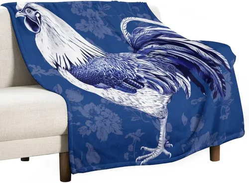 Miniatura 43 de Manta de franela de forro polar con dije de país, gallo, de 60 x 80 pulgadas, para sofá, cama, oficina, regalo para San Valentín, madre, padre