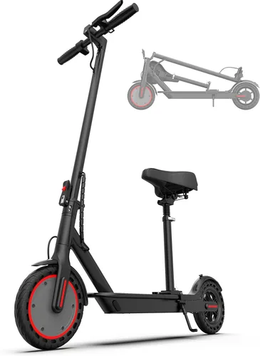 Miniatura 10 de Patinete eléctrico, motor de 350 W-500 W, 9 MPH a 22 MPH, rango de 10-41 millas, suspensión doble, freno dual, control de aplicación, scooter Naranja