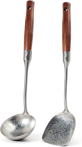 Miniatura 19 de Newness Cuchara Ranurada, [A Prueba de Óxido, Formación Integral, Duradera] Espumadera Ancha de Acero Inoxidable 304 con Mango Ergonómico de Vacío