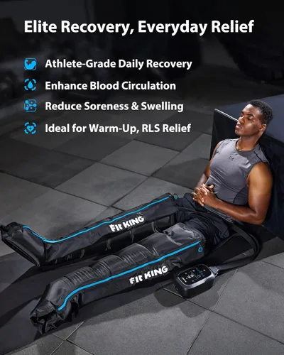 Miniatura 3 de FIT KING Botas de masaje de compresión completa para piernas mejoradas, sistema profesional de recuperación de compresión de aire para circulación
