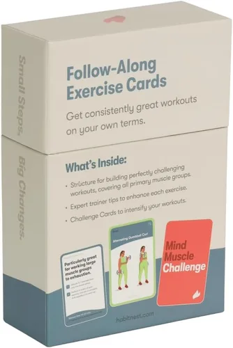 Miniatura 8 de Tarjetas de ejercicio con mancuernas Elevate: Baraja de cartas de la serie de entrenamiento en casa - Sistema integral de fitness para el hogar