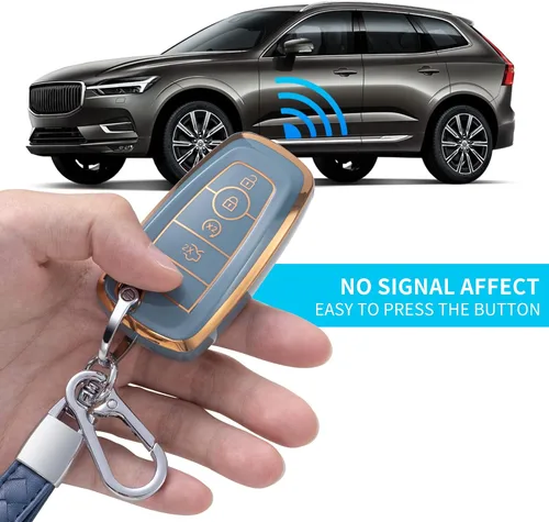 Miniatura 3 de Compatible con funda para llavero Ford con cordón de cuero, funda protectora para llave de automóvil Ford Explorer Fusion Escape F150 F250 F350 F450