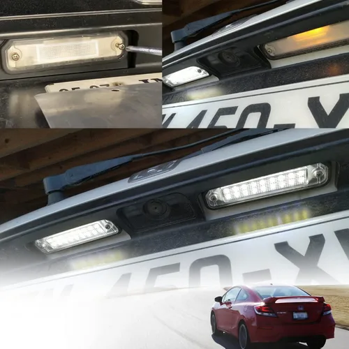 Miniatura 4 de Repuesto de luz LED para placa de matrícula para Hon'da Civic Gen 6th 1992-2000, Del Sol 1993-1997, compatible con OEM 6000K xenón blanco 18-SMD sin