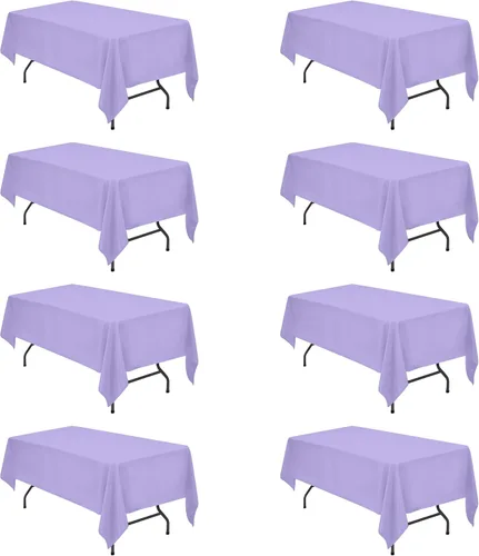 Miniatura 216 de BRILLMAX 6 Pack de Manteles Azul Marino para Mesas Rectangulares de 8 Pies 90 x 156 Pulgadas - 8 pies Mantel Rectangular a Granel de Lino